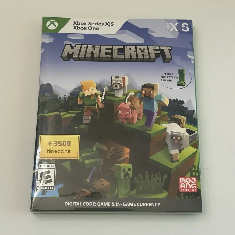 Minecraft with 3500 Minecoins Code in Box, No Disc Xbox Series X/S, Xbox One NEW